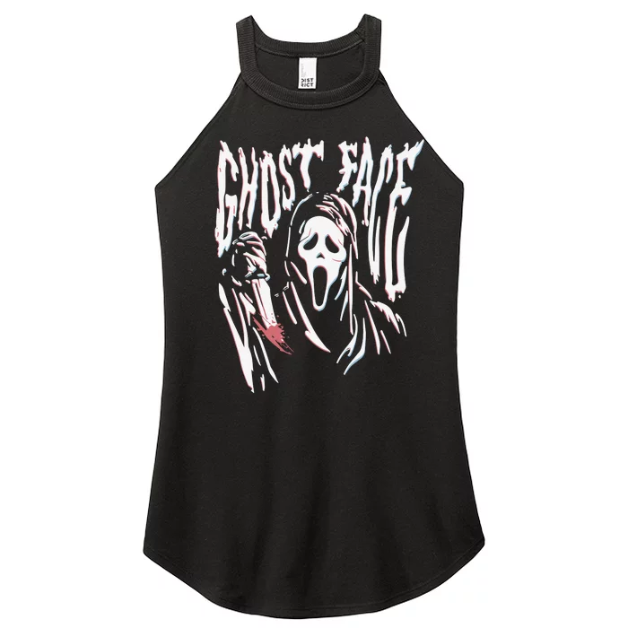 Scream Ghost Face Wavy Women’s Perfect Tri Rocker Tank