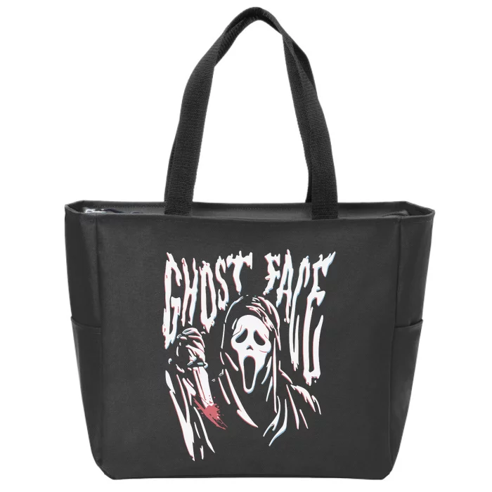 Scream Ghost Face Wavy Zip Tote Bag