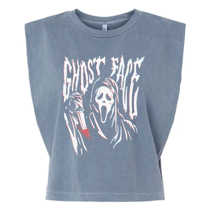 Scream Ghost Face Wavy Garment-Dyed Women's Muscle Tee