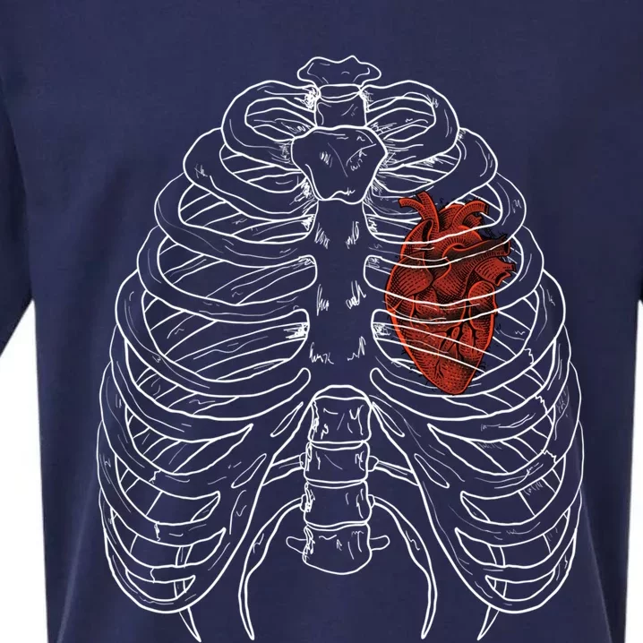 Skeleton Great Gift Ribcage Great Gift Skeleton Ribs Bones Costume Funny Gift Sueded Cloud Jersey T-Shirt