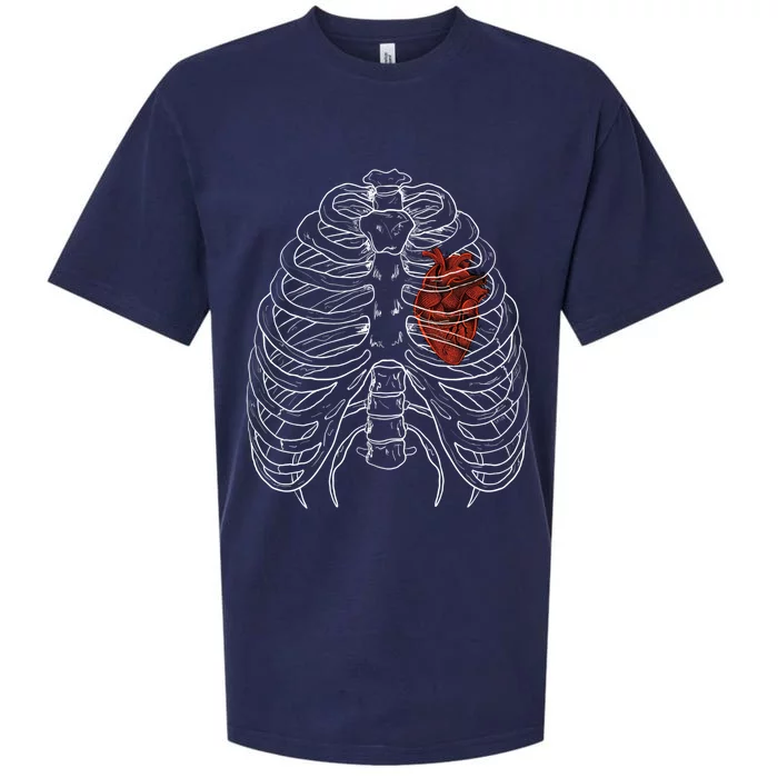 Skeleton Great Gift Ribcage Great Gift Skeleton Ribs Bones Costume Funny Gift Sueded Cloud Jersey T-Shirt