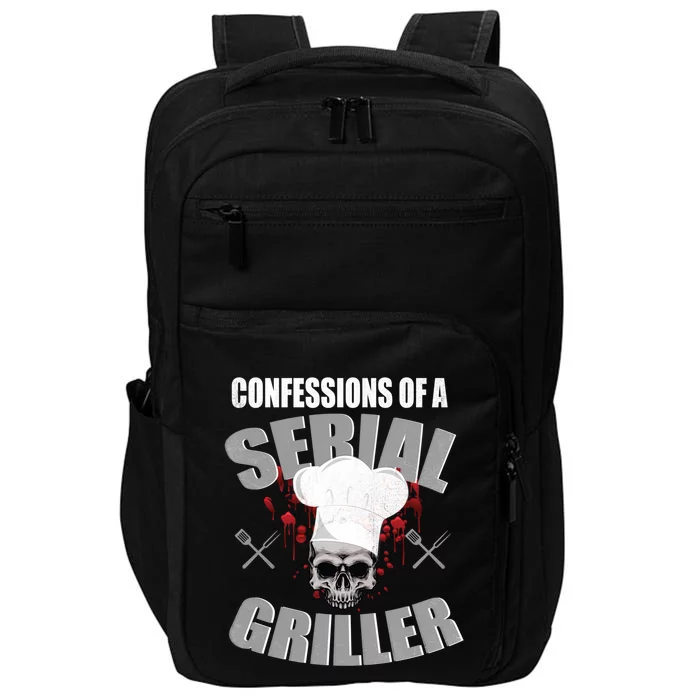 Serial Griller Grill Master Barbecue Bbq Fathers Day Gift Impact Tech Backpack