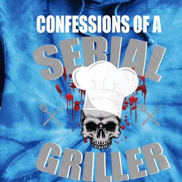 Serial Griller Grill Master Barbecue Bbq Fathers Day Gift Tie Dye Hoodie