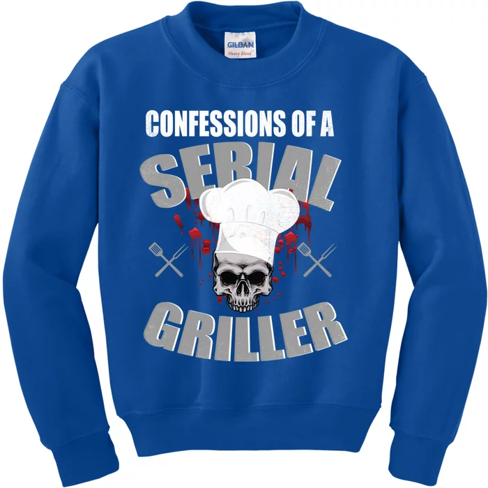 Serial Griller Grill Master Barbecue Bbq Fathers Day Gift Kids Sweatshirt