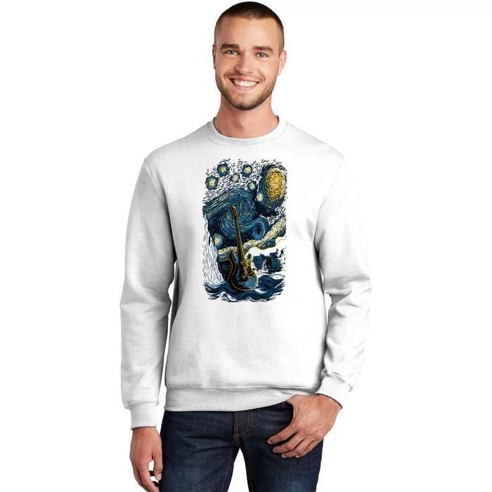 Starry Guitar Gifts Guitarist Rock Concert Festival Guitar Sweatshirt