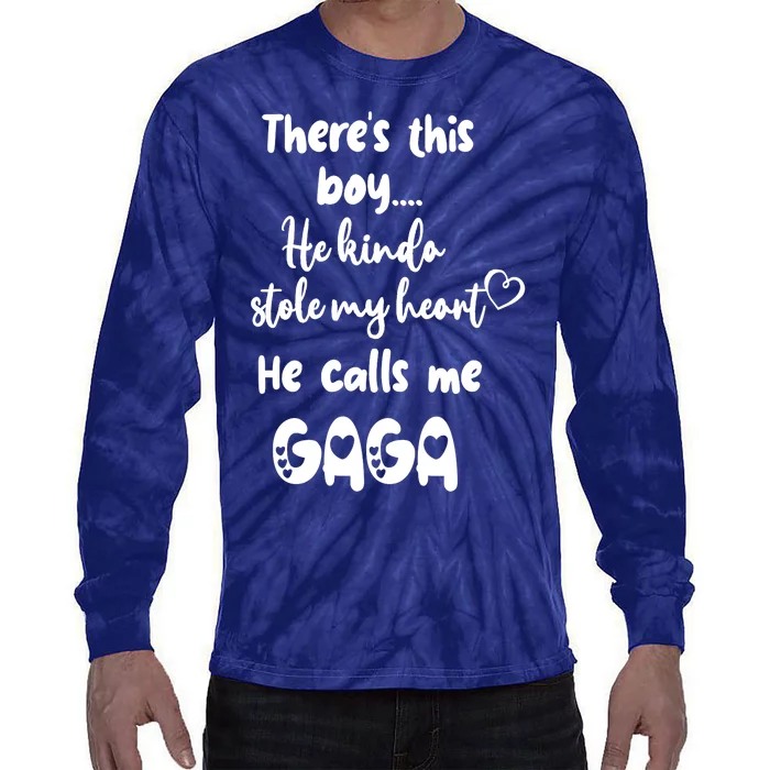 Special Grandma Grandmother This Boy Calls Me Gaga Tie-Dye Long Sleeve Shirt