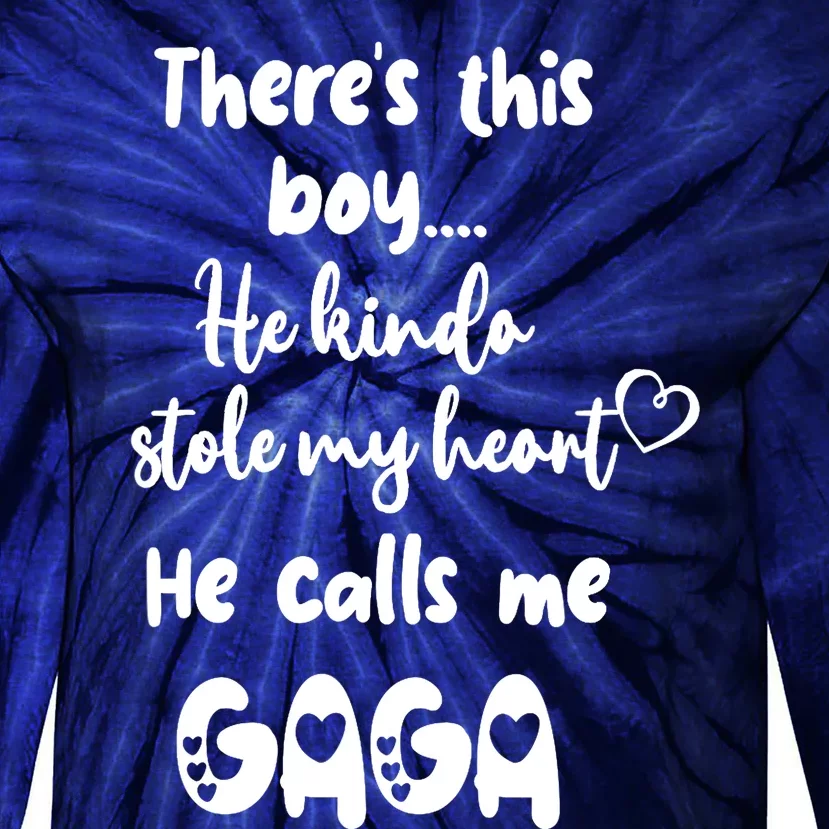 Special Grandma Grandmother This Boy Calls Me Gaga Tie-Dye Long Sleeve Shirt