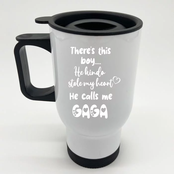 Special Grandma Grandmother This Boy Calls Me Gaga Front & Back Stainless Steel Travel Mug