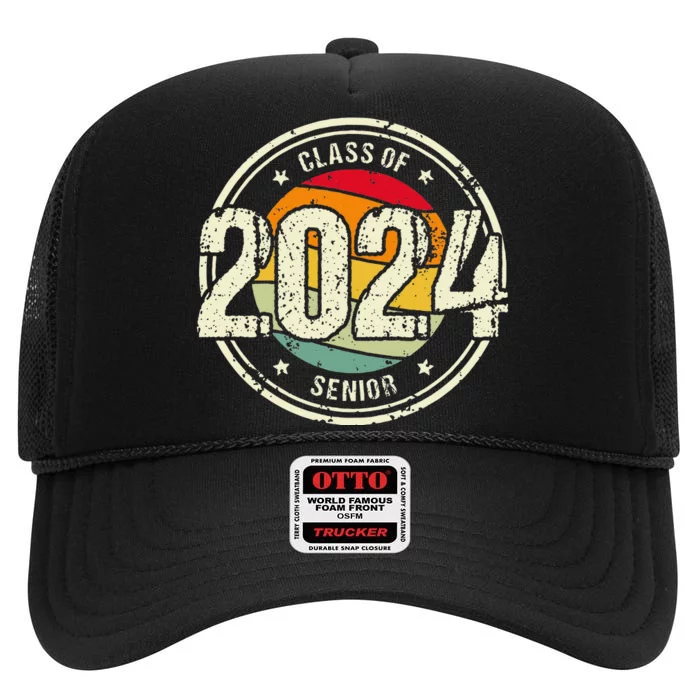 Senior Graduation Gift Class Of 2024 High Crown Mesh Trucker Hat