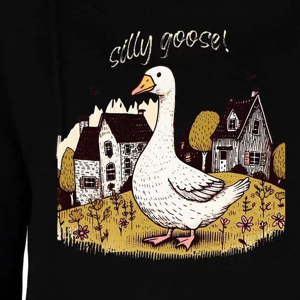 Silly Goose Gift For Her Funny Goose Trendy Clothing Womens Funnel Neck Pullover Hood