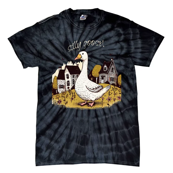 Silly Goose Gift For Her Funny Goose Trendy Clothing Tie-Dye T-Shirt