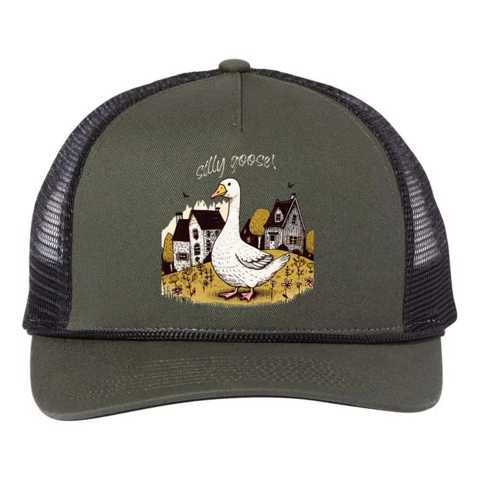 Silly Goose Gift For Her Funny Goose Trendy Clothing Retro Rope Trucker Hat Cap