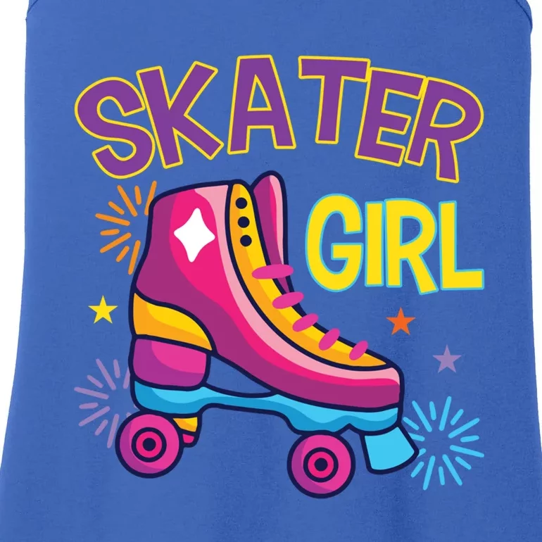 Skater Girl Graphic Roller Skates Inline Skating Skate Sport Cool Gift Ladies Essential Tank