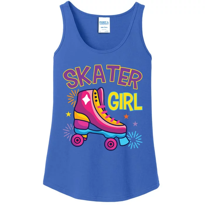 Skater Girl Graphic Roller Skates Inline Skating Skate Sport Cool Gift Ladies Essential Tank