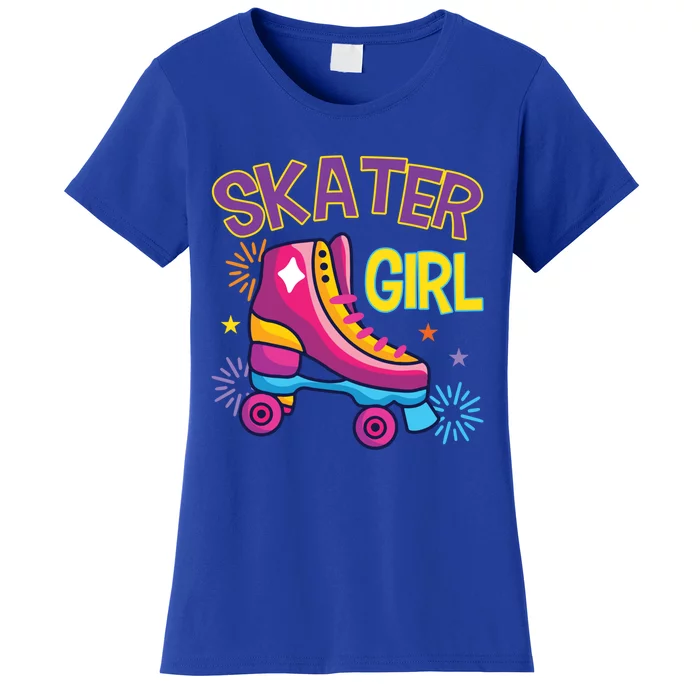 Skater Girl Graphic Roller Skates Inline Skating Skate Sport Cool Gift Women's T-Shirt