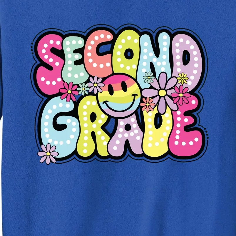 Second Grade Groovy Happy First Day Of School Bright Dots Tall Sweatshirt