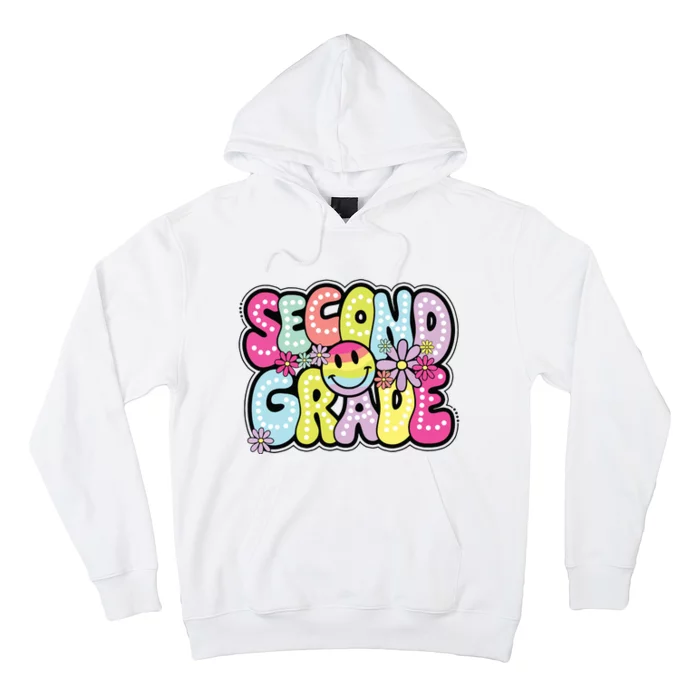 Second Grade Groovy Happy First Day Of School Bright Dots Hoodie