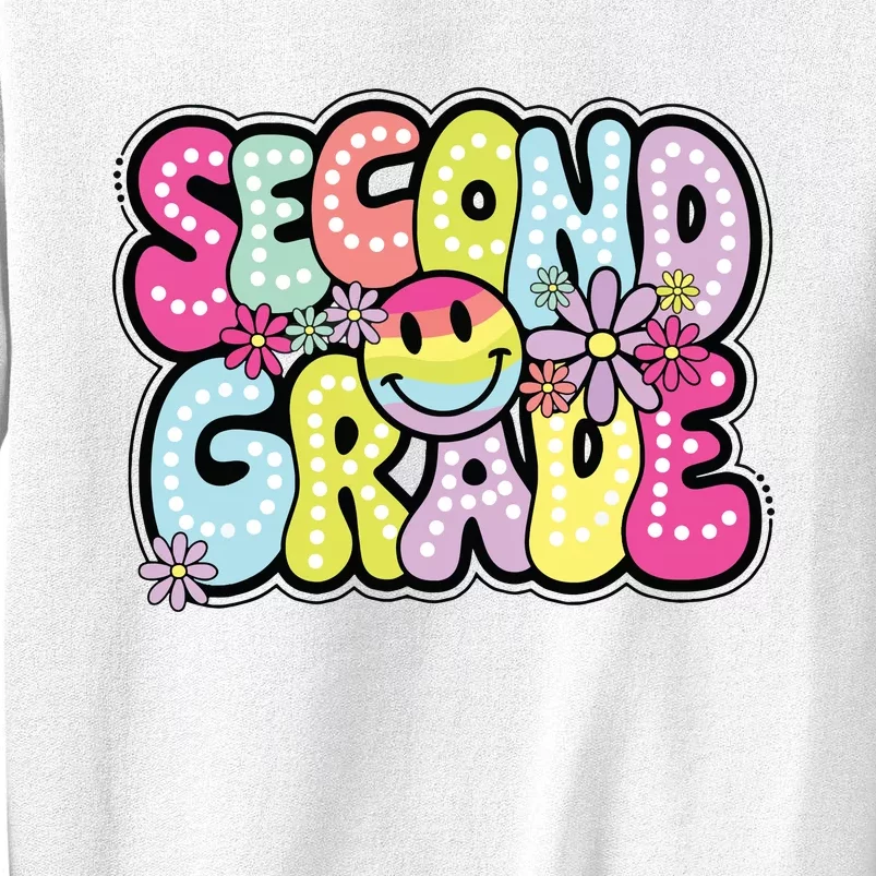 Second Grade Groovy Happy First Day Of School Bright Dots Sweatshirt