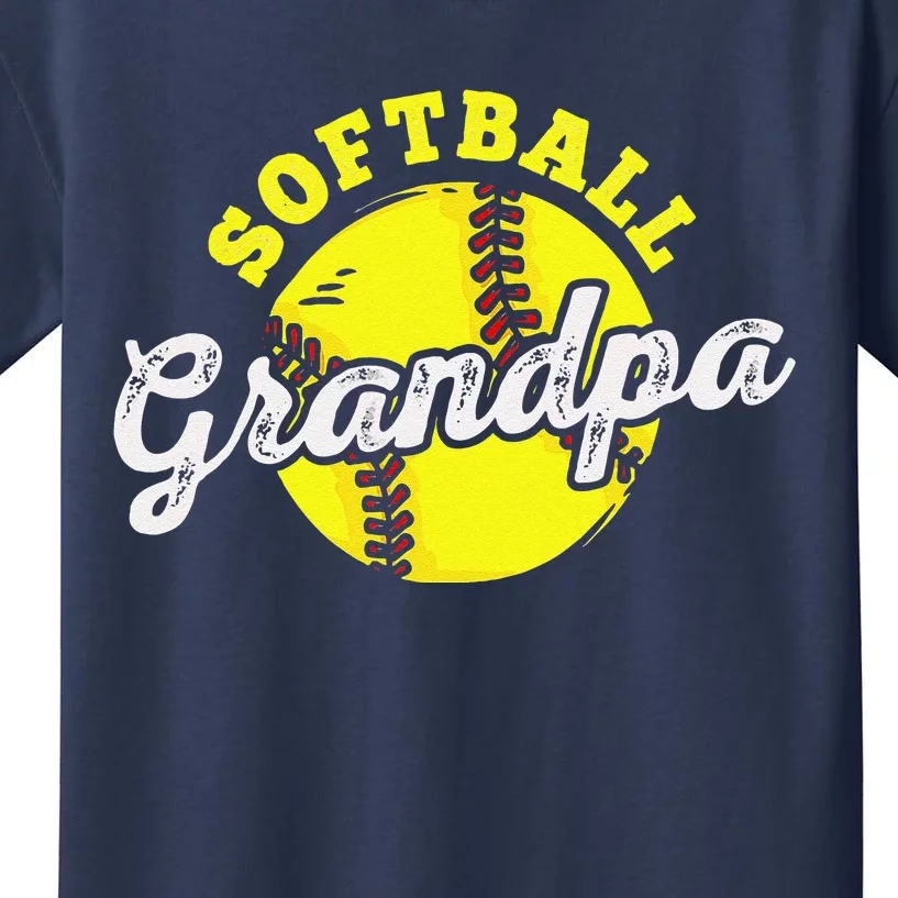 Softball Grandpa Grandfather Fathers Day Kids T-Shirt