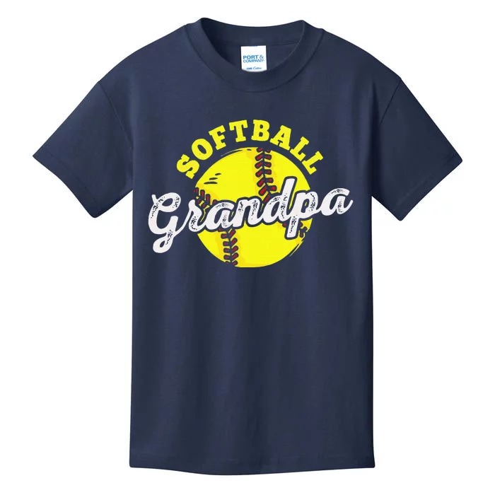 Softball Grandpa Grandfather Fathers Day Kids T-Shirt