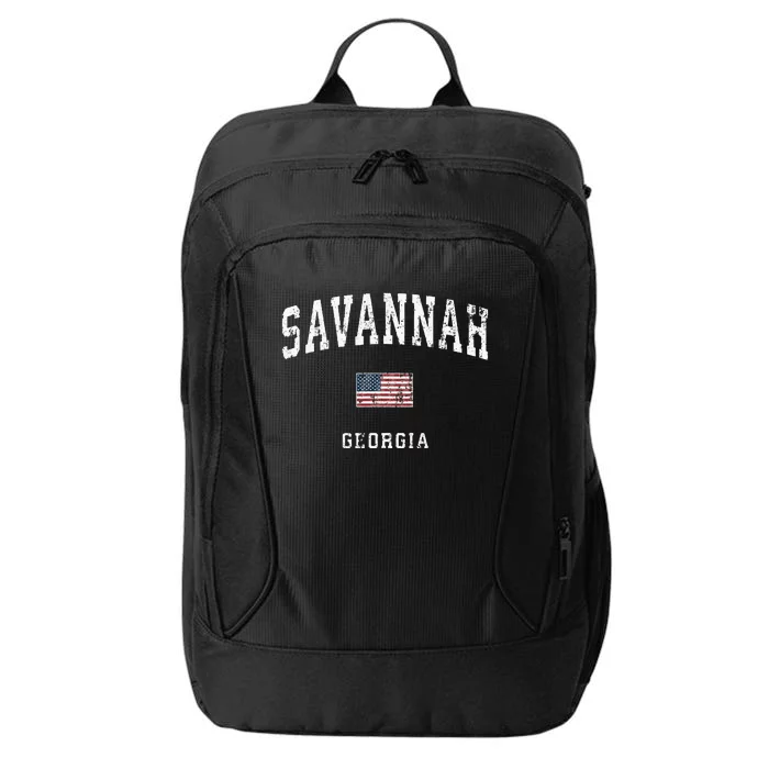 Savannah Georgia Ga Vintage American Flag City Backpack