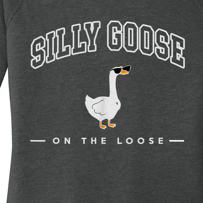 Silly Goose Goose On The Loose Funny Silly Goose University Women's Perfect Tri Tunic Long Sleeve Shirt