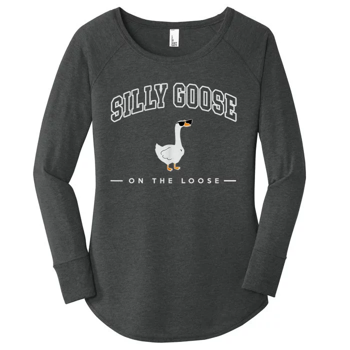 Silly Goose Goose On The Loose Funny Silly Goose University Women's Perfect Tri Tunic Long Sleeve Shirt