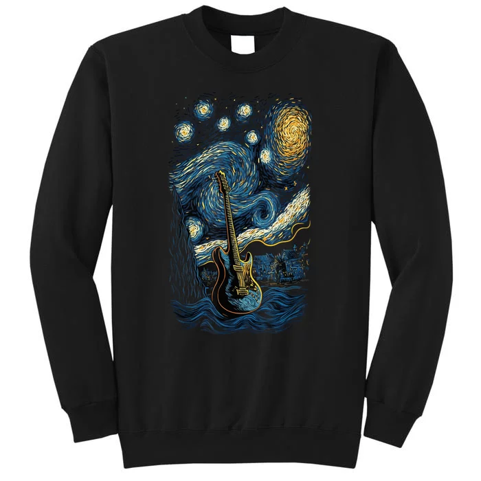 Starry Guitar Gifts Guitarist Rock Concert Festival Guitar Tall Sweatshirt