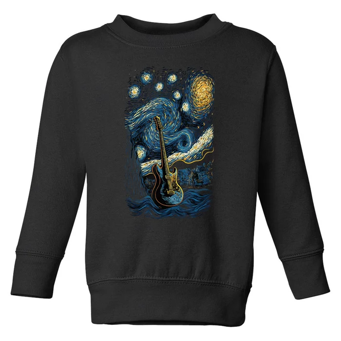 Starry Guitar Gifts Guitarist Rock Concert Festival Guitar Toddler Sweatshirt