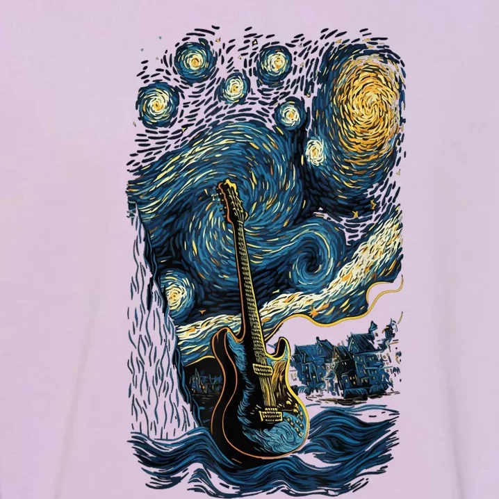 Starry Guitar Gifts Guitarist Rock Concert Festival Guitar Garment-Dyed Sweatshirt