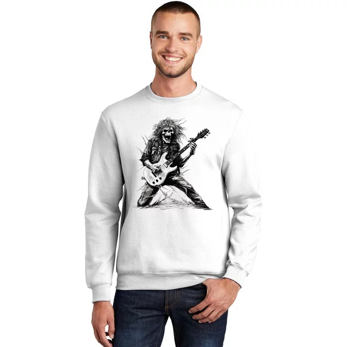 Skeleton Guitar Guy Rock And Roll Band Rock On Sweatshirt