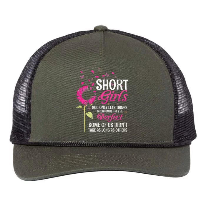 Short Girl God Only Lets Things Grow Until Theyre Perfect Retro Rope Trucker Hat Cap