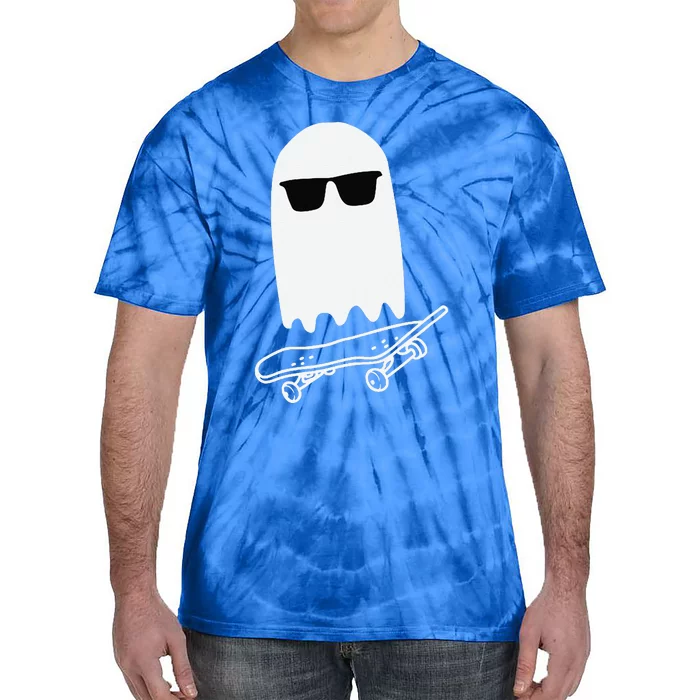 Skateboarding Ghost Ghost On Skateboard Halloween Tie-Dye T-Shirt