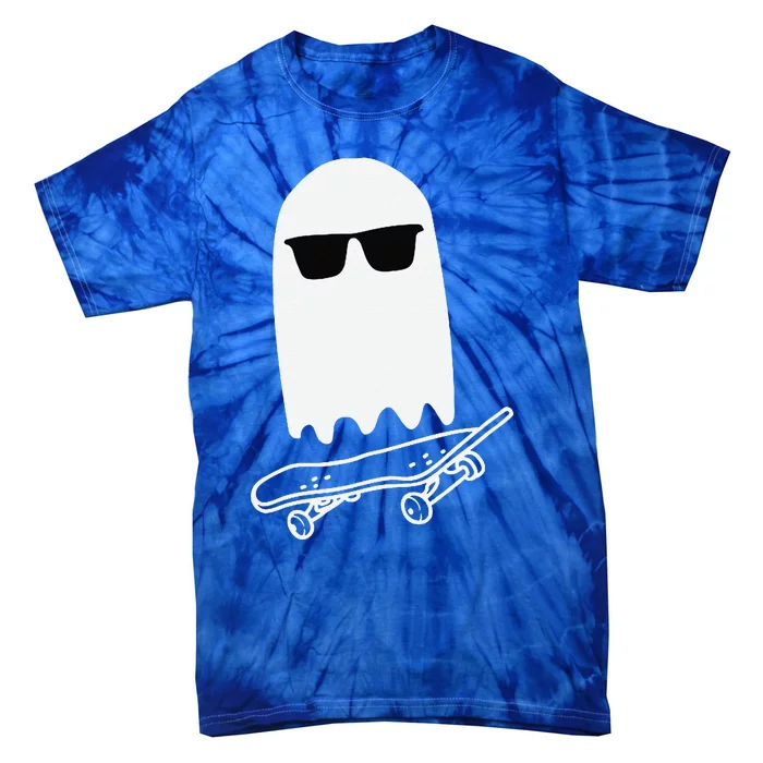 Skateboarding Ghost Ghost On Skateboard Halloween Tie-Dye T-Shirt