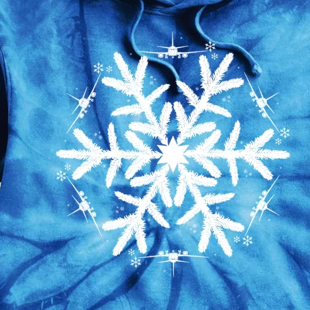 Snowflake Great Gift Christmas Airplane Gift Tie Dye Hoodie