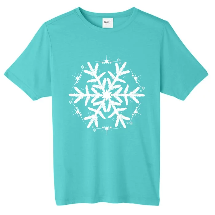 Snowflake Great Gift Christmas Airplane Gift ChromaSoft Performance T-Shirt