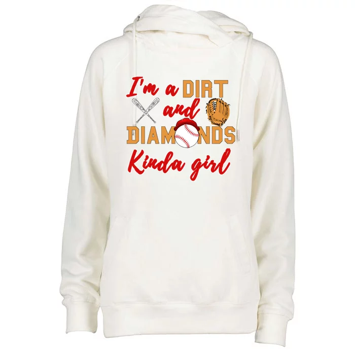 Softball Great Gift Dirt And Diamonds Kinda Great Gift Womens Funnel Neck Pullover Hood