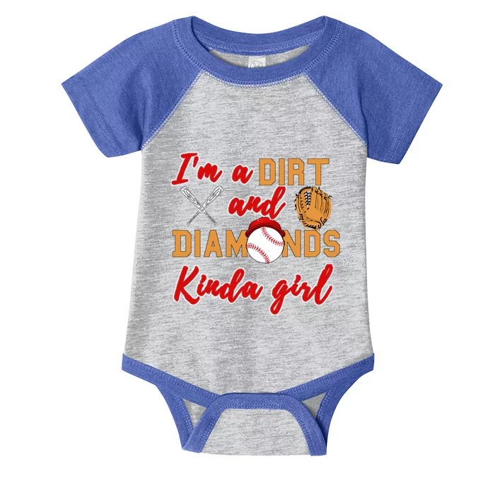 Softball Great Gift Dirt And Diamonds Kinda Great Gift Infant Baby Jersey Bodysuit