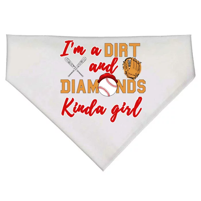 Softball Great Gift Dirt And Diamonds Kinda Great Gift USA-Made Doggie Bandana