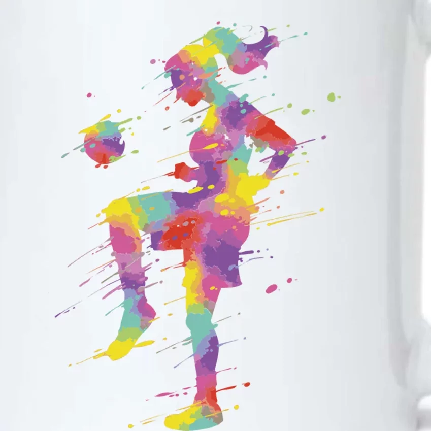 Soccer Girl Gift Black Color Changing Mug