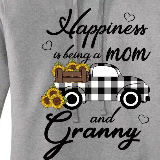 Sunflower Grandma Gift Happiness Is Being A Mom And Granny Gift Women's Pullover Hoodie