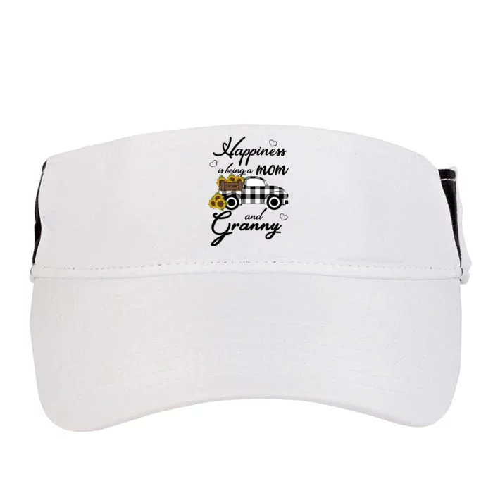 Sunflower Grandma Gift Happiness Is Being A Mom And Granny Gift Adult Drive Performance Visor