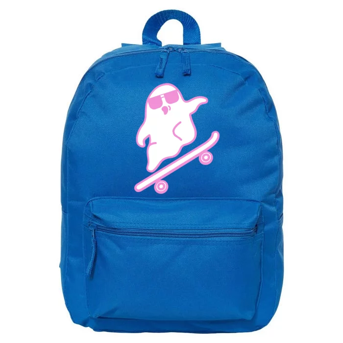 Skateboarding Ghost Great Gift 16 in Basic Backpack