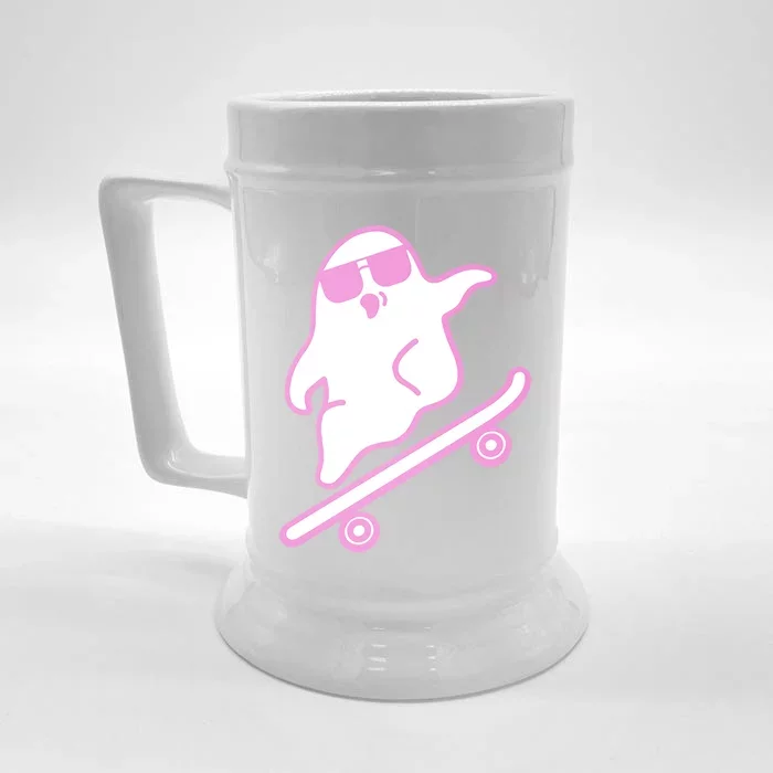 Skateboarding Ghost Great Gift Front & Back Beer Stein