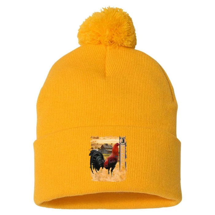 Soy Gallero Gamefowl Rooster Cockfighting Enthusiast Pom Pom 12in Knit Beanie