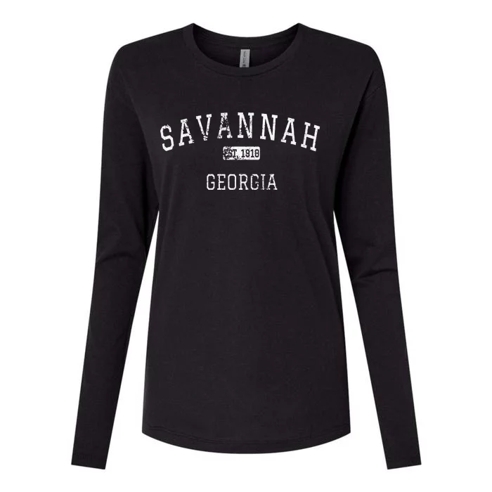 Savannah Georgia Ga Vintage Womens Cotton Relaxed Long Sleeve T-Shirt