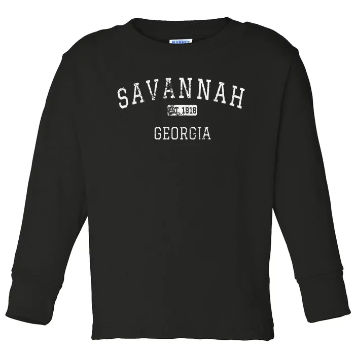 Savannah Georgia Ga Vintage Toddler Long Sleeve Shirt