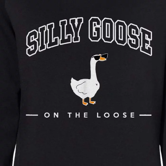 Silly Goose Goose On The Loose Funny Silly Goose University Womens California Wash Sweatshirt