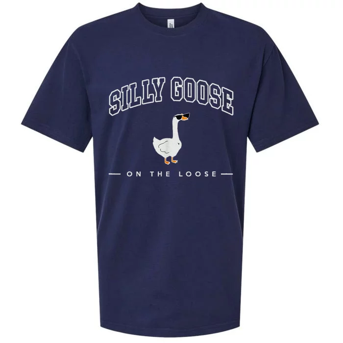 Silly Goose Goose On The Loose Funny Silly Goose University Sueded Cloud Jersey T-Shirt