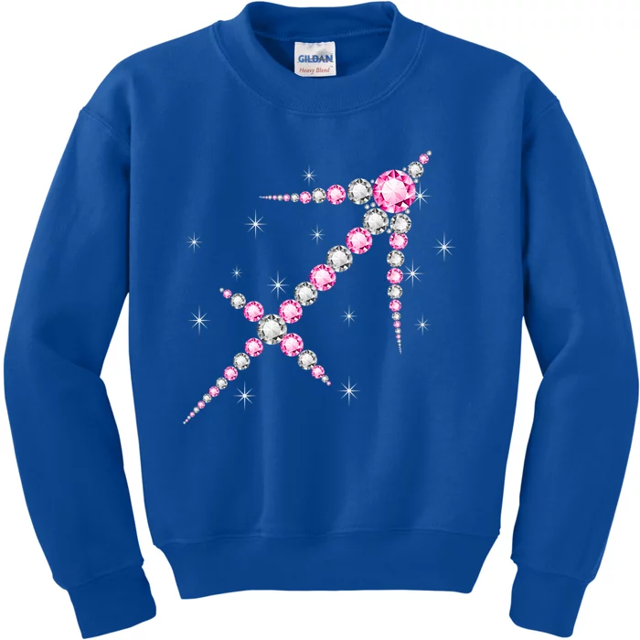 Sagittarius Great Gift Astrology Birthday Pink Diamond Cute Gift Kids Sweatshirt